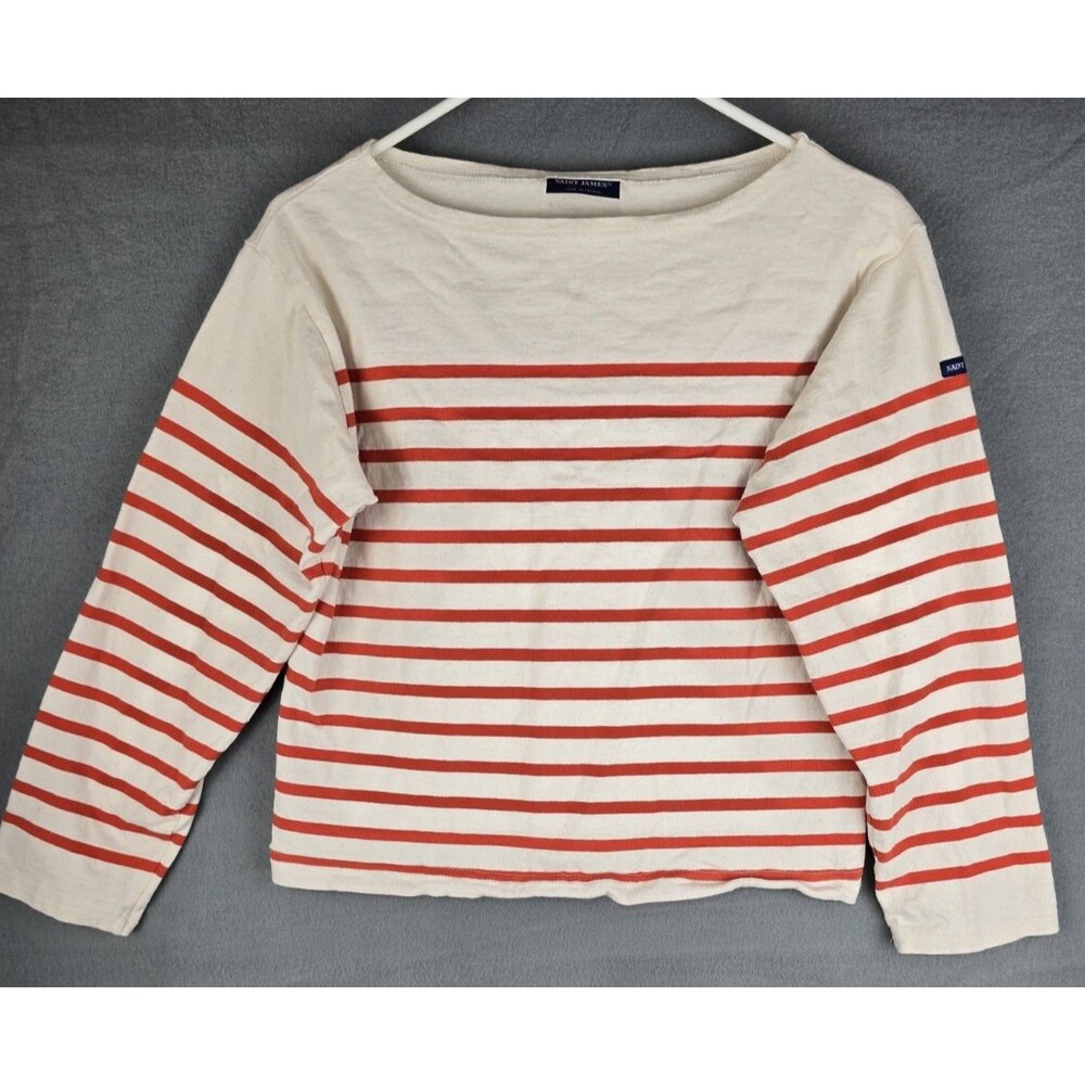 SAINT JAMES NAVAL authentic sailor shirt Women Small Striped made in France